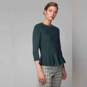 Hugo Boss Knit Peplum Sweater Top